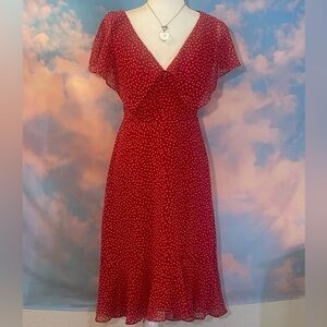 Darling Red and White Mini ❤️’s Midi Dress